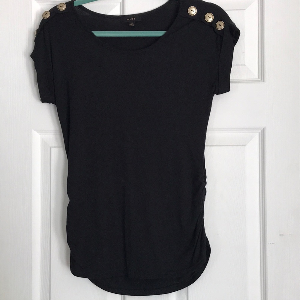 Mine black short sleeve shirt, size S